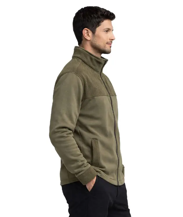 Roba Detaylı &Uuml;&ccedil; İplik Polar Ceket - ZNBRBPLRCK2-Haki-3