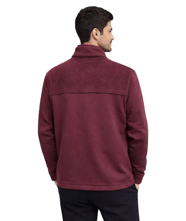 Roba Detaylı &Uuml;&ccedil; İplik Polar Ceket - ZNBRBPLRCK1-Bordo-3