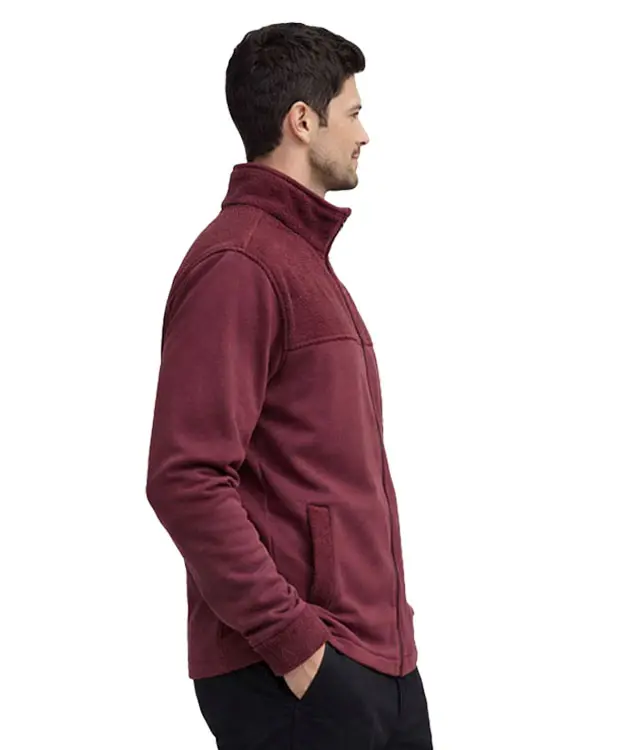 Roba Detaylı &Uuml;&ccedil; İplik Polar Ceket - ZNBRBPLRCK1-Bordo-2