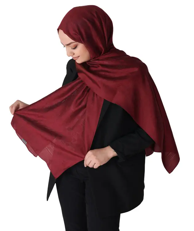Premium Şal - ZNBSAL5-Bordo-2