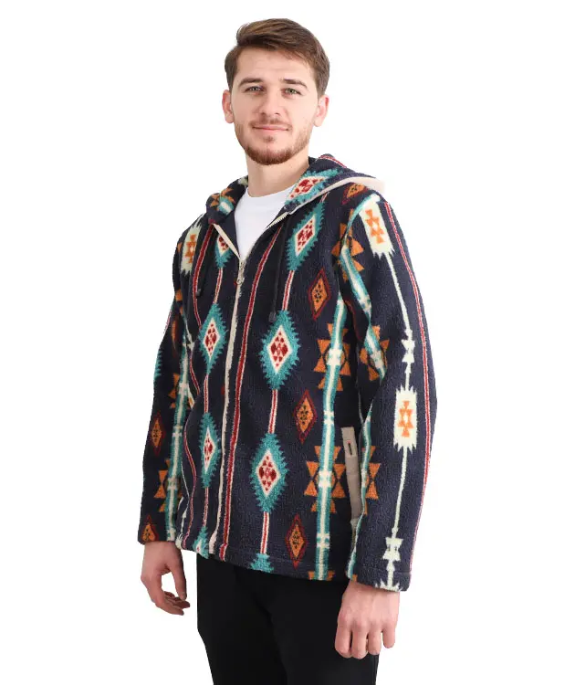 Etnik Desenli Polar Ceket - ZNBETNKCKT1-STANDART-2