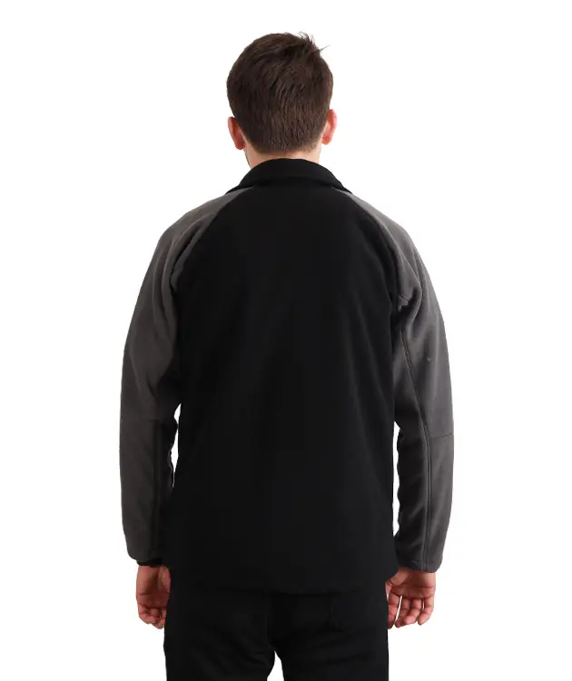 Erkek Polar Ceket - Gri Reglan Kol - ZBPRECKTR10-Siyah-4
