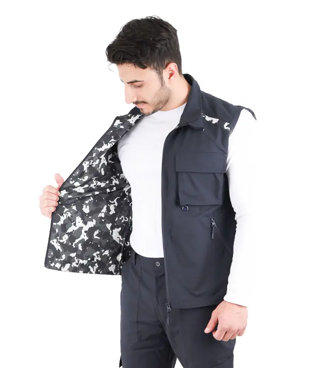 Kamuflaj Detaylı Ripstop Yelek - ZNBKJRPSYL1-Lacivert-3