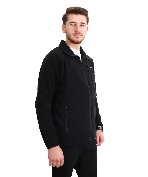 Erkek Polar -Reglan Kol - ZBPRECKTR05-Siyah-2