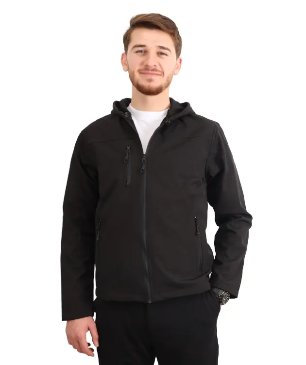 Kap&uuml;şonlu Softshell Ceket - ZNBKSFTSCKT Siyah