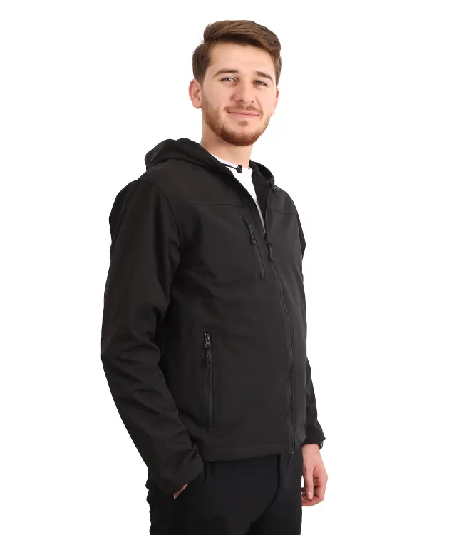 Kap&uuml;şonlu Softshell Ceket - ZNBKSFTSCKT-Siyah-3