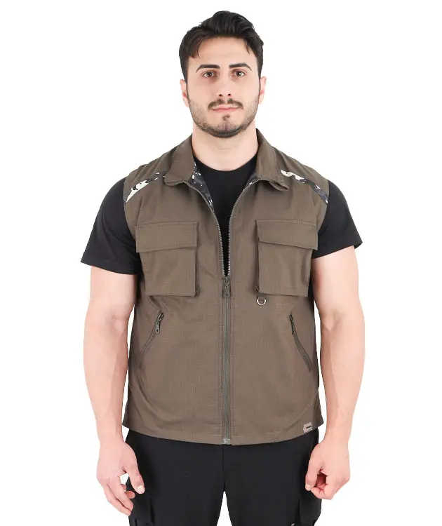 Kamuflaj Detaylı Ripstop Yelek - ZNBKJRPSYL3 Haki